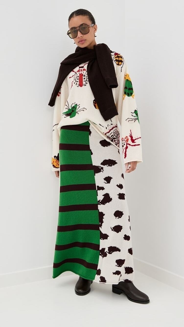 The elder statesman cashmere bug midi skirt buggy Multi Small